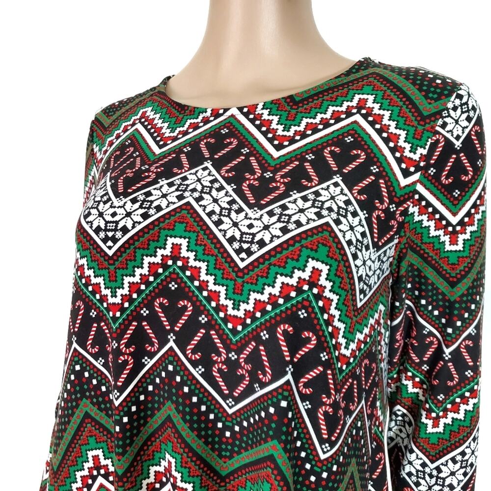 Harlow&Rose | Holiday Long Sleeve Soft Dress Christmas Candy Cane